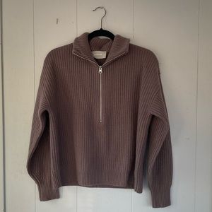 Plum knit quarter zip